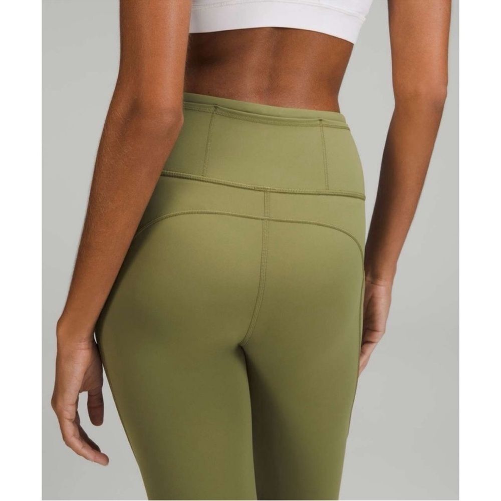 Lululemon Fast and Free High-Rise Crop 23" Bronze Green size 4
